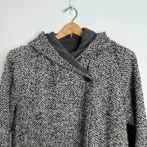 Free People Satellite Image Swing Hooded Tweed Wool Oversized Coat Size XS - Picture 13 of 17